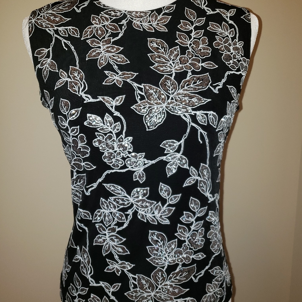 Elegant Camisole in Black + Silver